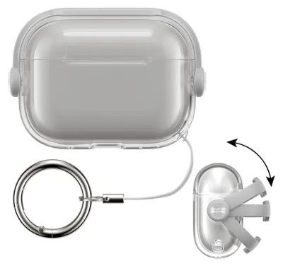 Produktbild von kwmobile transparentes Kopfhörer Case kompatibel mit Apple Airpods Pro 3 Hülle - Headphones TPU Cover mit Sicherheitsverschluss - Schwarz Transparent