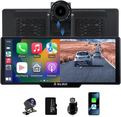 Obrázok produktu pre Autokamera s 9,26-palcovým displejom, s bezdrôtovým CarPlay a Android Auto, a 4K UHD cúvacia kamera