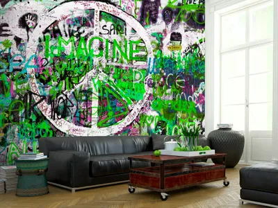 Produktbild von Vlies Fototapete 400x280 cm Tapeten Wandtapete XXL Graffiti bunt f-B-0041-a-d
