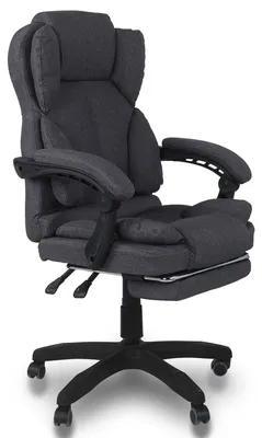 Produktbild von Schreibtischstuhl Bürostuhl Stoff Gamingstuhl Racing Chair Chefsessel mit Fußstütze,Farbe:Dunkelgrau