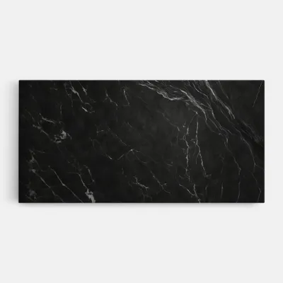Produktbild von ARTHUB® Leinwandbild 60x120 cm, Black Marble | Wohnzimmerdekoration, Hängende Bilder, Wanddekoration, Heimdekoration, Abstrakte, Marmor