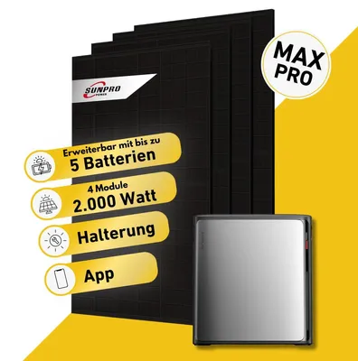 Produktbild von 2000 Watt, Bifazial Komplettset mit EcoFlow STREAM Ultra X