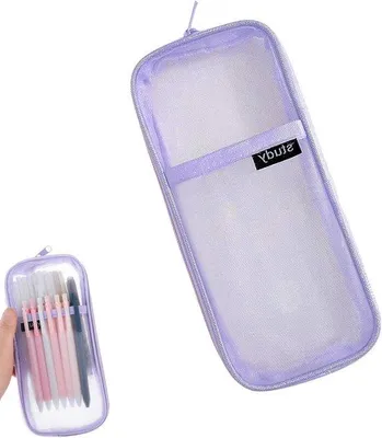 Obrázok produktu pre Priehľadné sieťované puzdro na perá v Paarstone pre kanceláriu a domácnosť (sivé)