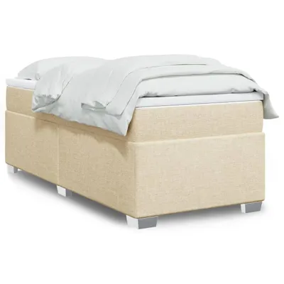 Produktbild von Boxspringbett mit Matratze Creme 90x190 cm Stoff, Klassische Betten 2024 Neu