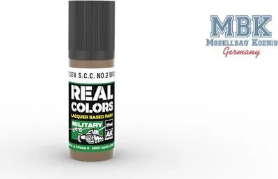 Produktbild von AK Interactive S.L. AK-RC874 REAL COLORS: S.C.C. No.2 Brown 17 ml