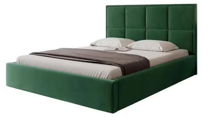 Produktbild von Polsterbett TIOLI 120x200 Flaschengrün Samtstoff mit Bettkasten & Lattenrost