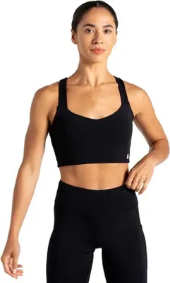 Zdjęcie produktu dla Biustonosz sportowy Dare2b Swift Iii o średnim stopniu podtrzymania, czarny, rozmiar S, damski, czarny, rozmiar S