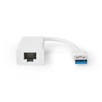 Produktbild von Nedis USB-Netzwerkadapter - USB 3.2 Gen 1 - 1 Gbps - USB-A Stecker - RJ45 Buchse - 0.20 m - Rund - Vernickelt - Reines Kupfer - Weiss - Box
