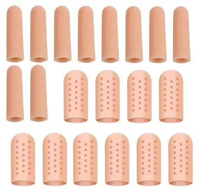 Silikon-Fingerspitzen-Schutz, 20 Stück, Gel-Fingerkappen, atmungsaktiv