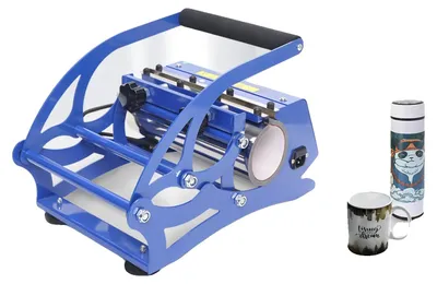 Immagine prodotto di Macchina per stampare tazze, 6 funzioni in 1, regolabile per diversi tipi di tazza, colore blu