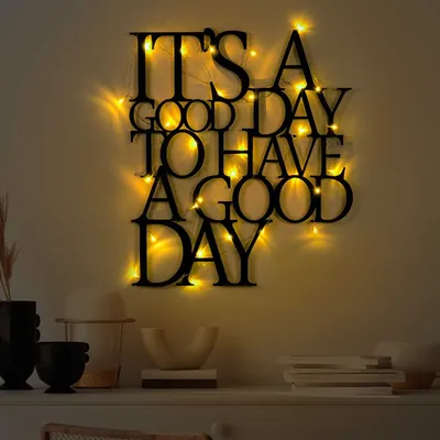 Produktbild von Wallity, Its A Good Day To Have A Good Day 187, Wanddeko, Schwarz, Metall, 70 x 61 cm
