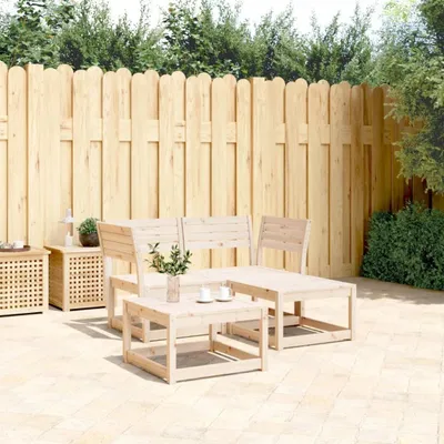 Produktbild von Design 3-tlg. Garten-Sofagarnitur Massivholz Kiefer, Gartenmöbel-Sets 2024 Neu