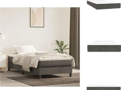 Produktbild von vidaXL Taschenfederkernmatratze Dunkelgrau 100x200x20 cm Samt - Matratzen