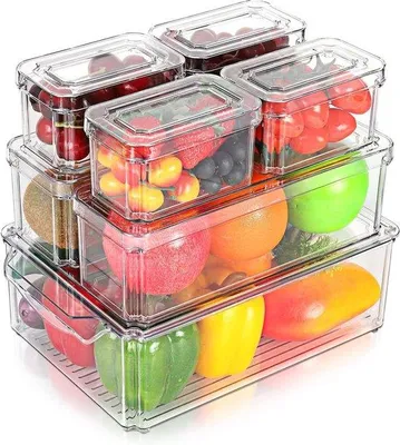 Produktbild von Famanu Kühlschrankorganizer stapelbare Aufbewahrungsbox - 7-teilig