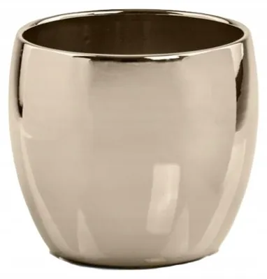 Immagine prodotto di Vaso da fiori rotondo in Vetroceramica, 26 cm, color oro champagne, a forma di sfera, lucido a specchio, senza foro