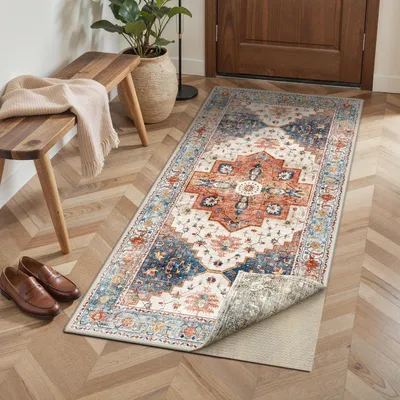 Immagine prodotto di Tappeto rettangolare vintage, lavabile, dimensioni 80x150 cm, colore: beige