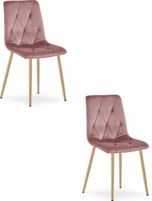 Immagine prodotto di Sedia LIBRA - velluto rosa / gambe in legno x 2