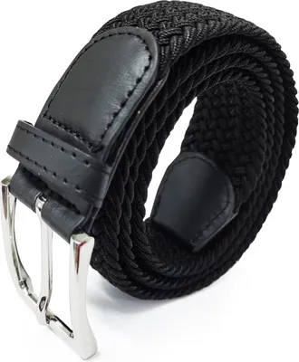 Produktbild von Glamexx24 Uni Elastischer Stoffgürtel Geflochtener Stretchgürtel Dehnbarer Gürtel für Damen und Herren, Schwarz, 155cm-Farbe: Schwarz -Größe: 155