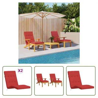 Produktbild von The Living Store Liegestuhl-Auflagen 2 Stk. Rot Oxford-Gewebe