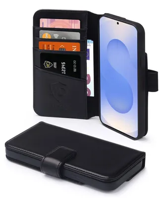 Productafbeelding van MobyDefend Hoesje - Geschikt voor Samsung Galaxy S25 Plus (S25+)  - Luxe Leren  Wallet Bookcase - Zwart