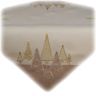 Produktbild von Tischwäsche mit Stickerei Tannenbäume 85 x 85 cm - beige