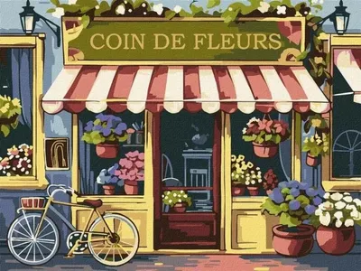 Image de Peinture par numéros - Coin fleuri 30 x 40 cm - Ideyka