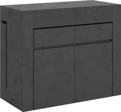 Zdjęcie produktu dla Konsola rozkładana 90x42/302 cm Evolve Anthracite Spatolato z dolną i górną ławką