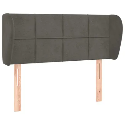 Image de vidaXL Tête de lit avec oreilles gris foncé 93x23x78/88 cm velours