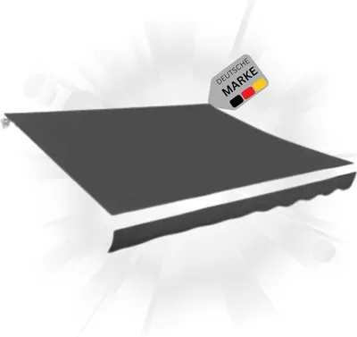 Produktbild von DELUKE® Markisenbespannung Markisenstoff Wasserabweisend Reißfest | Anthrazit, für 300x250cm Rahmen | Markise mit Volant Markisen Ersatzstoff Markisentuch Sonnenschutz Markisenzubehör