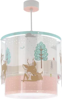 Produktbild von Deckenleuchte für Babys, Märchenszene mit Hirsch und Kaninchen, Pastellfarben, höhenverstellbar