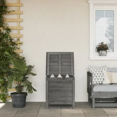 Produktbild von "2026 Promotion" Gartentruhe Anthrazit 50x49x56,5 cm Massivholz Tanne - Gartenboxen CC22224