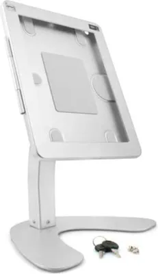 Produktbild von SYSTEM-S Abschließbarer Messe-Ständer für iPad Pro 11", iPad Air 11" und iPad 10 (10,9") – Aluminium Tablet Bodenständer mit Schloss, 360° Drehung