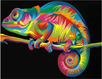 Image de Vikpap RAS20766 - Peinture par numéros, toile 30 × 20 cm - Caméléon coloré