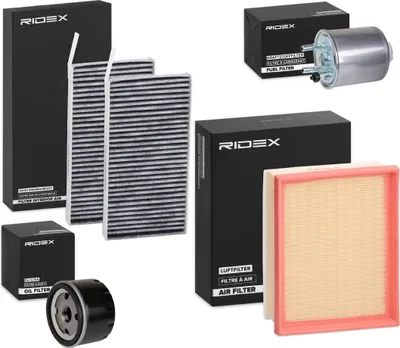 Produktbild von RIDEX Filterset Inspektionspaket Filtersatz für RENAULT LAGUNA III Grandtour (KT0/1) LAGUNA III (BT0/1)