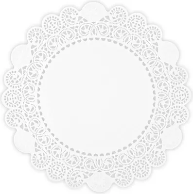 Produktbild von Hypafol Tortenspitzen 100 Stück | Rund | Spitzendeckchen für Kuchen, Torte, Snacks | Plattenunterlage aus Papier | Ideal für Gastronomie, Hochzeiten, Geburtstagsfeiern oder Catering (Ø 32 cm)