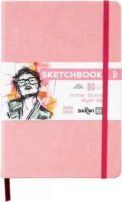 Image de Carnet de croquis Darwi Dfy 80, 14 x 21 cm, 140 g, rose pâle