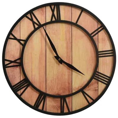 Produktbild von vidaXL Wanduhr 39 cm Braun und Schwarz MDF und Eisen