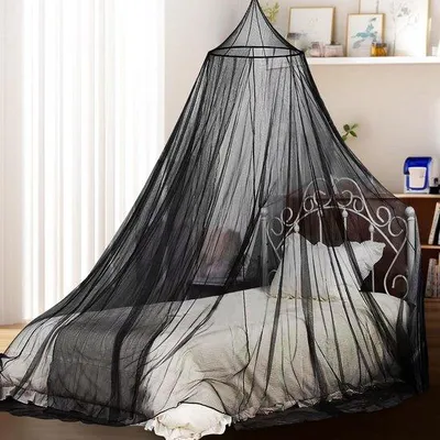 Image de Tente, 2 personnes, 0,6 x 2,5 x 10,5 m, pour enfants, avec kit de suspension complet, moustiquaire pour le camping, noir