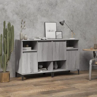 Image de vidaXL Sideboards 2 pcs. Gris Sonoma 60x35x70 cm Bois composite