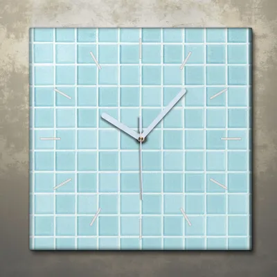 Produktbild von Wohnzimmer Leinwand Uhr Geräuschlos Küche 30x30 Kacheln, Abstrakt, Motive, weiße Zeiger