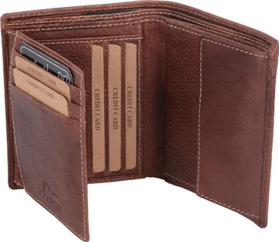 Produktbild von Herrenbörse Herren Geldbörse Leder Brieftasche Kombibörse , cognac, dunkel