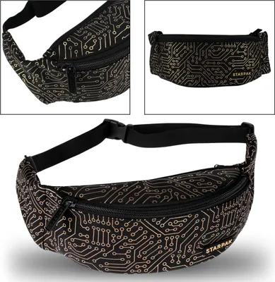 Produktbild von Schwarze Bauchtasche mit Reißverschluss 37x9x7 STARPAK