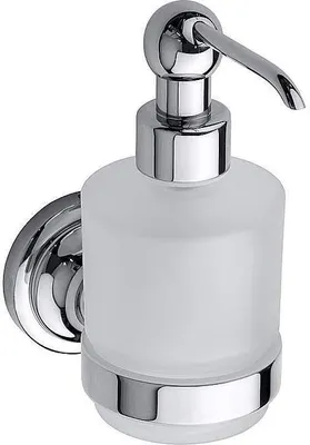 Produktbild von BETRO CHROM Seifenspender Messing Glas Chrom 75x150x120 mm, 200 ml für Bad & Küche >> zum Bohren