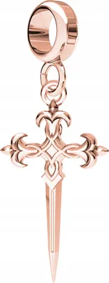 Productafbeelding van Charms, verguld. Decoratief kruis. Dolk. Dolfkruis. Kruis. Zilver 925