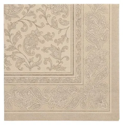 Produktbild von Servietten "ROYAL Collection" 1/4-Falz 40 cm x 40 cm sand "Ornaments"