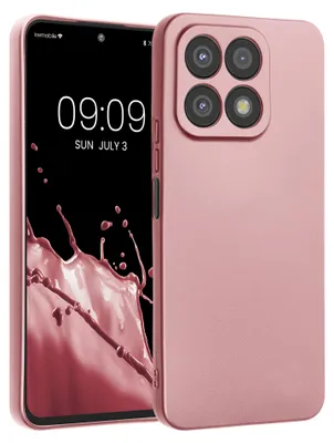 Produktbild von kwmobile Handyhülle für HONOR X8a Hülle - weiche Silikon Case metallisch schimmernd - Schutzhülle Cover - Metallic Rosegold