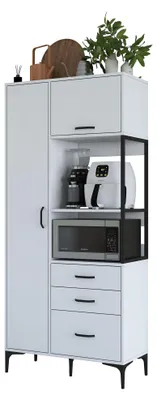 Produktbild von Solofra - Schrank, 90x40x199h cm Weiß, 5 Fächer