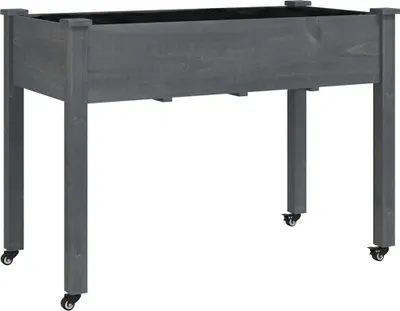 Produktbild von vidaXL Pflanzkübel mit Einsatz und Rollen Grau 118x59x80 cm Tannenholz