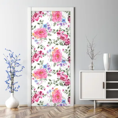 Produktbild von Dekorative Türposter selbstklebend Klebefolie Wandaufkleber Türaufkleber Rosen Blumen 77 x 200 cm