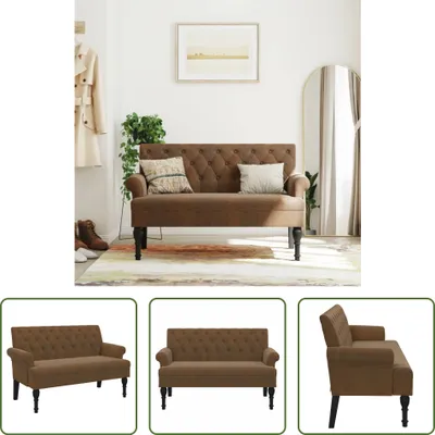 Immagine prodotto di The Living Store Panca con schienale marrone 120x62x75,5 cm effetto scamosciato